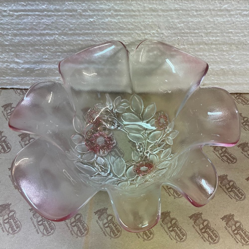Mikasa Rosella Fluted Glass Flower Bowl